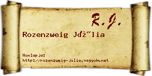 Rozenzweig Júlia névjegykártya